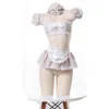 Anilv Mooie Meisjes Kant Plaid Maid Bikini Badpak Kostuum Anime Lolita Badmode Uniform Temptati Lingerie Cosplay Kleding 19wU #