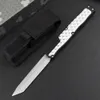 High Quality New Design High End AUTO Tactical Knife D2 Stone Wash Tanto Blade CNC Aviation Aluminum with Foam Patches Handle Outdoor Camping Hiking EDC Pocket Knives