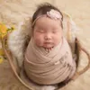 Born Cheeseloth Wrap Garza di cotone Coperta fasciatoio per bebè in maglia elasticizzata Pography PropsP2507 240322