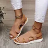 Sandals Summer womens sandals breathable elastic casual flat bottom buckle beach platform shoes H240328SEQC