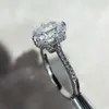 Кольцо с лабораторным бриллиантом 1 карат, 100% стерлингового серебра 925 пробы, обручальное кольцо, кольца для женщин и мужчин, ювелирные изделия для вечеринок286u