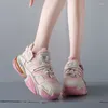 Scarpe casual Scarpe da ginnastica da donna Piattaforma con lacci Sport Comoda scarpa sportiva vulcanizzata traspirante per esterno da donna