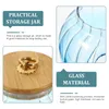 Storage Bottles Glass Coffee Canister Airtight Jar Decorative Tea Container With Bamboo Lid Handle