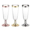 Frame 12pcs High Quality Wedding Champagne Flute Creative Disposable Plastic Wedding Cup Champagne Glass Drinking Utensils for Party