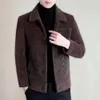 winter Men Jacket Classic Lapel Design Butt-up Men Coat Solid Color Thickened Slim Fit Men Oiterwear With Side Pockets R7X8#