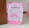 Multi colori Melody Kuromi Design Cesto per la biancheria in rete Borsa per riporre vestiti sporchi e giocattoli di grande capacità