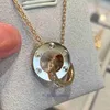 Hoge luxe designer ketting Hoge versie V-gouden dubbele ringketting voor dames met dikke 18K roségouden plating, modieuze en lichte luxe Origineel 1to1 Real Logo