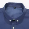 new Fi Summer Men's Solid Color Short Sleeved Shirt Plus Size Loose Elasticity Casual Black White Busin Work Shirts 94MH#