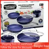 Set di pentole Pentola ultra antiaderente per pentole Set di accessori da cucina Padella antiaderente sicura per forno blu da 5 pezzi