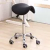 Tabouret de selle avec support dorsal, pivotant à 360°, chaise roulante réglable pour salon de spa, tatouage dentaire, manucure