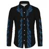 trendy Luxury Social Men's Shirts Lapel Butt Down Shirts Casual Western Style Printed Tops Men's Prom Cardigan Plus Size Z27m#