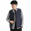 men 90% White Down Vest Man's Clothing Ultra Light Down Waistcoat Portable Sleevel Coat Man Winter Round Collar Warm Liner 565A#