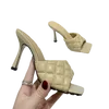 2021 Femmes Designer Lido Sandales Sexy Slide en cuir couvert Stiletto Talons dames Été Slippers de qualité supérieure grande taille avec box1166813