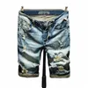 Jeans strappati Uomo Denim Shorts Pantaloni Retro Blu Stretch Slim Fit 2023 Estate Hip Hop Streetwear Jeans strappati per uomo Pantaloncini l4XT #
