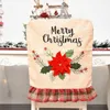 Stol täcker jul täckdekor hem polyester rum vattentätt bekväma matsal miljövänlig fest santa 56 x 45,5 cm