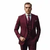 Stevditg Burdy hommes costumes simple boutonnage pointe revers plat longueur régulière mariage Blazer luxe 3 pièces veste pantalon gilet 165D #