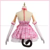 anime Game NEKOPARA Vanilla Chocola Cosplay Costume Wig Lattice Maid Attire Lovely Dr Woman Sexy Kawaii Halen Suit f7gd#