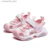 Sandali Ragazze rosa mimetico punta avvolta sandali sportivi per bambini 2023 estate nuova gioventù antiscivolo moda per bambini ragazzo scarpe casual fresche Q240328