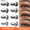 False Eyelashes 10 pairs/batch of visofree 3D mint eyelashes natural long makeup fake eyelashes wholesale cruel no manual shaver eyelash set24327