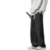 Koreańskie Fi Męskie dżinsy klasyczne All-Match solid harajuku proste dżinsowe szerokie nogę Y2K Pants Male Hip Hop Blue Black Pant o9wh#