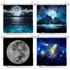 Shower Curtains Star Galaxy Planet Curtain Nebula Night Starry Sky Universe Space Fantasy Polyester Home Bathtub Decor With Hooks