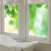 Fönster klistermärken integritet glasfilm grön blad mönster frostad klistermärke sol blockering limfri statisk för heminredning