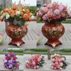 Dekorativa blommor 2024 Vacker Rose Peony Artificial Silk Small Bouquet Flores Home Party Spring Wedding Decoration Mariage Fake Flower