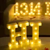 装飾的な置物ウェディングデコレーションアルファベット編集ナイトライトと結婚した家庭用バレンタインバースデーボーホーの明るいナンバーレターランプ