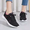 Chaussures de sport décontractées pour femmes, maille tissée volante, respirantes, légères, à semelles souples, pour l'été