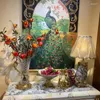 Vazen Luxe Woondecoratie Tafelblad Kristal Met Messing Koper Vogelstandbeeld Pot Bloemenvaas Voor Decor