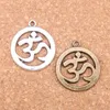 32pcs Antique Silver Plated Bronze Plated Yoga OM Charms Pendant DIY Necklace Bracelet Bangle Findings 25mm278e