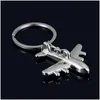 Other Interior Accessories Gift Metal Plane Keychain Buckle Mini Key Chain Aircraft Model Keyring Airplane Gifts For Men Women Kids Dr Oticw