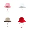 Rertro Hats Designers Men Black Pink Blue Solid Pattern Bob Letters Silver Mettated Bucket Hat for Woman Fishing Dress Outdoor CapsオプションGA0130 C4