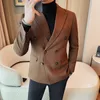 2023 Herfst Winter Double Breasted Jasje Voor Mannen Slim Fit Casual Busin Formele Dr Blazers Bruiloft Sociale Jas Z3gq #