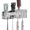 Porte-brosse à dents avec porte-gobelet, organisateur de salle de bains, support de rangement de dentifrice, support de rasoir, étagère organisateur, accessoires de salle de bains