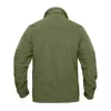 Vinter full zip up taktisk grön fleece jacka termiska varma arbetsrockar mensfickor safari jacka vandring utkläder vindbrytare l16p#