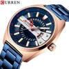 Curren Karien 8403 kalendarz stalowy zespół kwarcowy Business Leisure Creative Men's Watch