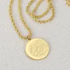 Qitian – collier souvenir de dieu pour femmes, pendentifs islamiques arabes, en acier inoxydable, bijoux de prière reconnaissants, chaîne en corde, 240328