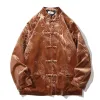 Automne et hiver nouveau style chinois veste décontractée pour hommes Chris Veet Drag Print rétro chinois Tang costume Hanfu veste q98I #