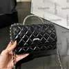 24p iriserende kleuren tweekleurig parel bovenste handgreep bakken woc tas portemonnee op ketting multi pochette kaarthouder rhinestone draai lock ghw crossbody schouder ijdelheid portemonnee 20 cm 20 cm