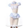 Anilv Mooie Meisjes Kant Plaid Maid Bikini Badpak Kostuum Anime Lolita Badmode Uniform Temptati Lingerie Cosplay Kleding 19wU #