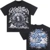 Męskie koszulki Hellstar Cotton T-shirt moda czarne mężczyźni designerskie ubrania kreskówka grafika punk rock tops Summer High Street Streetwear J230807