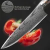 Accessoires Keukenmes Chef Japanse Snijden Santoku Cleaver Utility 17 Set Messen 7cr17 440c Roestvrij Staal Imitatie Damascus Schuren