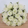 Decorative Flowers 18 Head Real Happy Flower High Quality Crystal Grass Bouquet Dry Rose Home