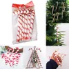 2024 6st Candy Christmas Cane Red White Candy Pendant Stick Christmass Ornaments Gifts Family Toy Home Christmas Tree Decorations