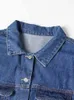 bpn Fi Patchwork Denim Jaquetas Para Mulheres Lapela LG Manga Hit Cor Solta Single Breasted Casacos Casuais Roupas Femininas Nova 85QW #