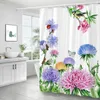 Tende da doccia 3D bellissimi fiori colorati di rosa stampati in tessuto tenda bagno schermo da bagno in poliestere impermeabile con 12 ganci
