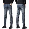 Nouveaux hommes Stretch Skinny Jeans Fi Casual Cott Denim Slim Fit Pantalon Homme Pantalon Coréen Streetwear Marque Hommes Vêtements z4h1 #