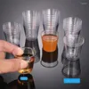 Gobelets jetables pailles 100 pièces, verres en plastique S 30ml, jetables réutilisables empilables
