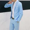 FI Men Blazer sätter Busin Wedding Solid Color Lapel LG Sleeve Slim Blazers LG Pants Suits For Men Trajes de Hombre 96za#